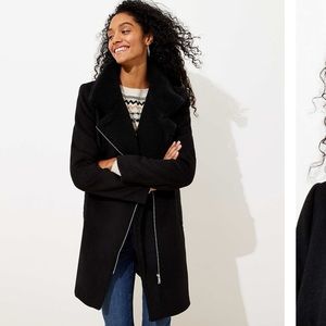 Loft Fleece Trim Moto Coat